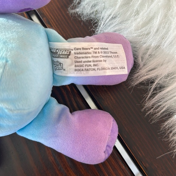 Charming Blue and Purple Stuffed Care Bear with Rainbow Heart - Picture 7 of 8